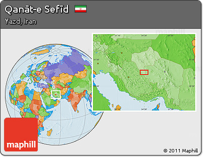 Political Location Map of Qanāt-e Sefīd