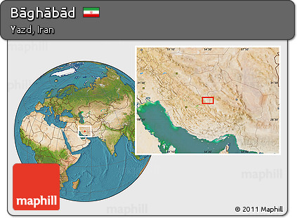 Satellite Location Map of Bāghābād