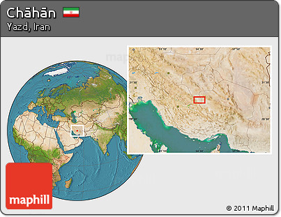 Satellite Location Map of Chāhān