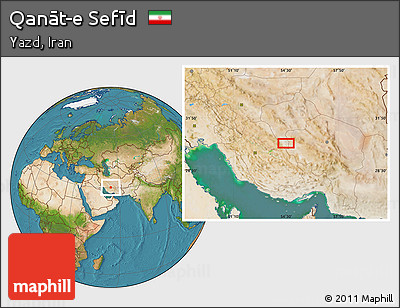 Satellite Location Map of Qanāt-e Sefīd
