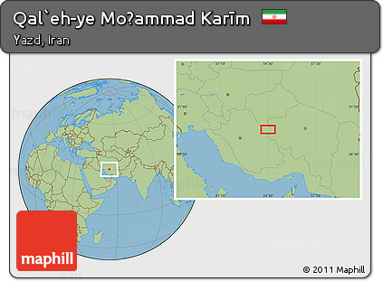 Savanna Style Location Map of Qal`eh-ye Moḩammad Karīm
