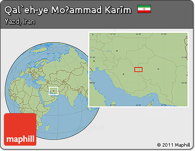 Savanna Style Location Map of Qal`eh-ye Moḩammad Karīm