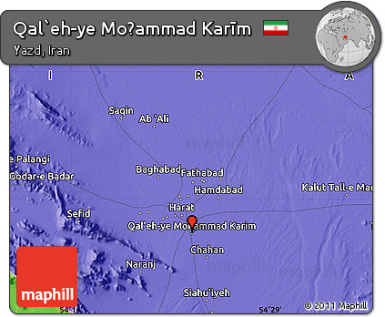 Political Map of Qal`eh-ye Moḩammad Karīm
