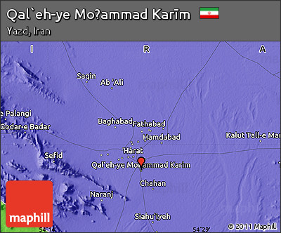 Political Map of Qal`eh-ye Moḩammad Karīm