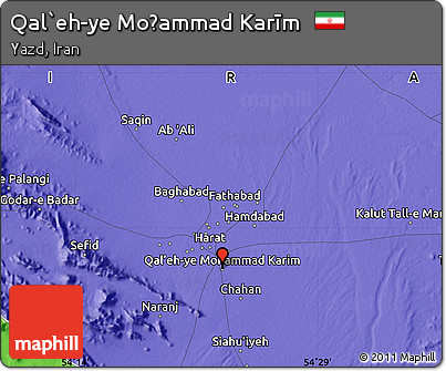 Political Map of Qal`eh-ye Moḩammad Karīm