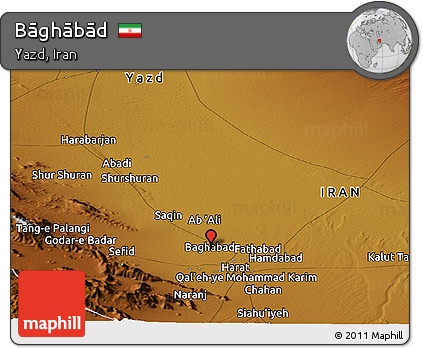 Physical Panoramic Map of Bāghābād