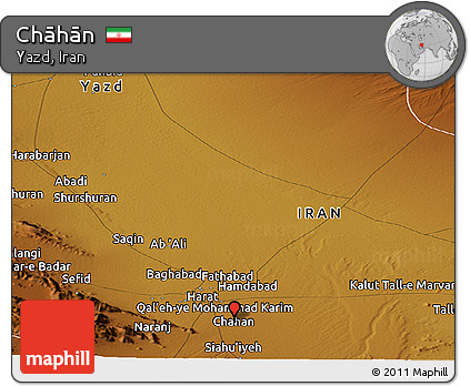 Physical Panoramic Map of Chāhān