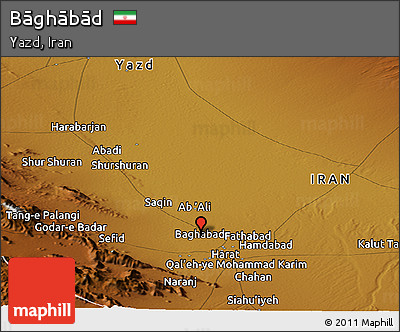 Physical Panoramic Map of Bāghābād