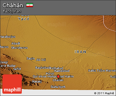 Physical Panoramic Map of Chāhān