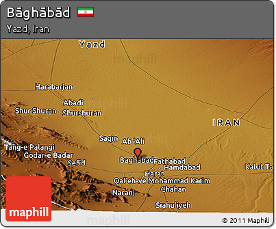 Physical Panoramic Map of Bāghābād