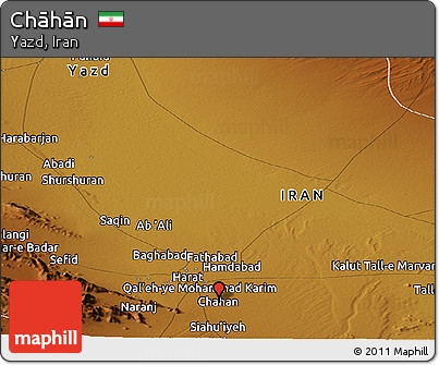 Physical Panoramic Map of Chāhān