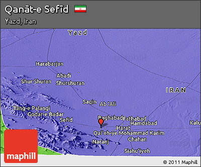 Political Panoramic Map of Qanāt-e Sefīd