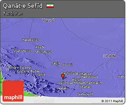 Political Panoramic Map of Qanāt-e Sefīd