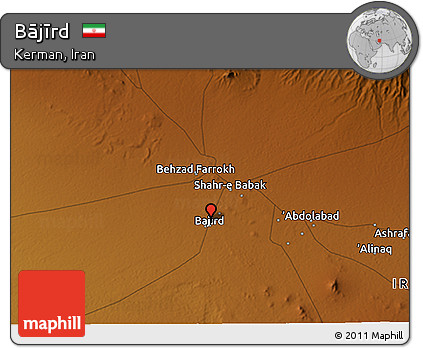 Physical 3D Map of Bājīrd