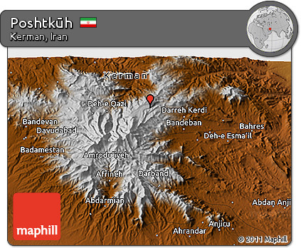 Physical 3D Map of Poshtkūh