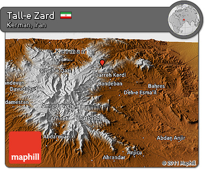 Physical 3D Map of Tall-e Zard