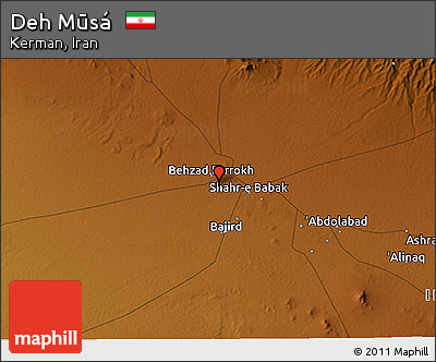 Physical 3D Map of Deh Mūsá