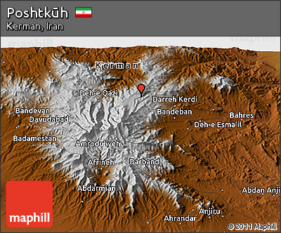 Physical 3D Map of Poshtkūh