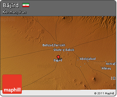 Physical 3D Map of Bājīrd