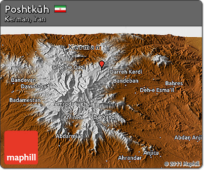 Physical 3D Map of Poshtkūh