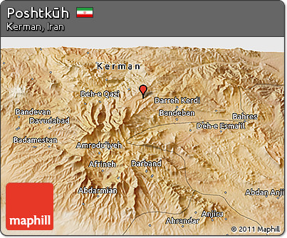 Satellite 3D Map of Poshtkūh