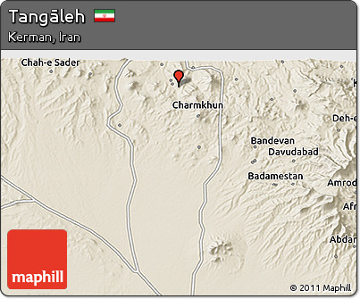 Shaded Relief 3D Map of Tangāleh