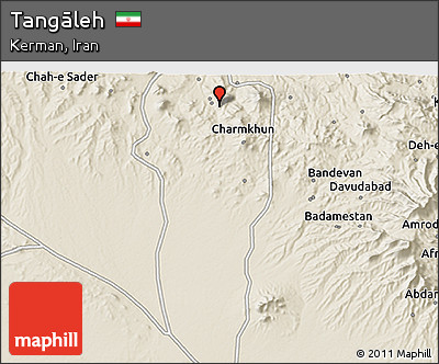 Shaded Relief 3D Map of Tangāleh