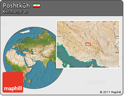 Satellite Location Map of Poshtkūh