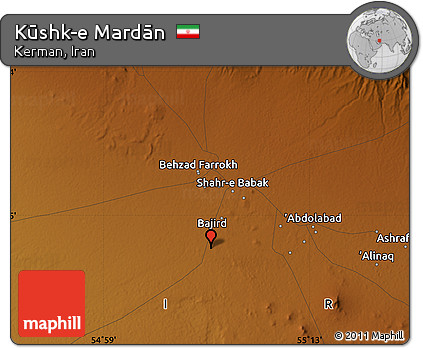 Physical Map of Kūshk-e Mardān