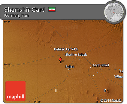 Physical Map of Shamshīr Gard