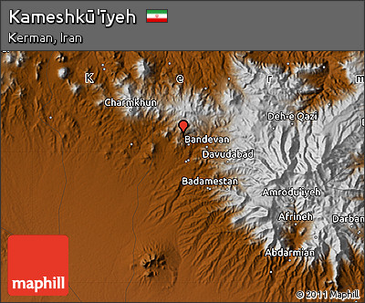 Physical Map of Kameshkū'īyeh