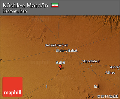Physical Map of Kūshk-e Mardān