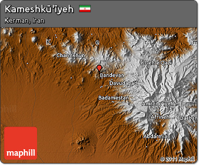 Physical Map of Kameshkū'īyeh