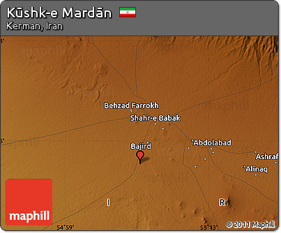Physical Map of Kūshk-e Mardān