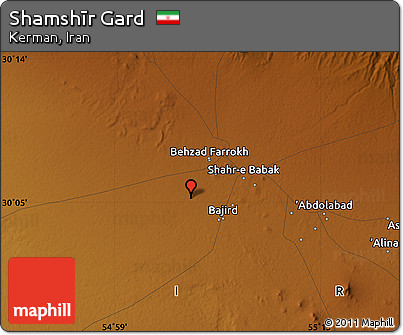 Physical Map of Shamshīr Gard