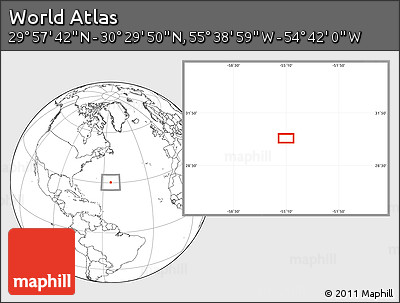 Blank Location Map of the Area around 30° 13' 46" N, 55° 10' 29" W