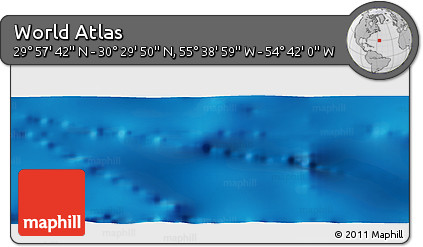 Shaded Relief Panoramic Map of the Area around 30° 13' 46" N, 55° 10' 29" W