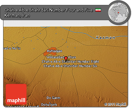 Physical 3D Map of Chāh-e Āb-e Shahrdārī Number Four and Five