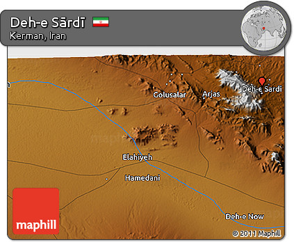 Physical 3D Map of Deh-e Sārdī