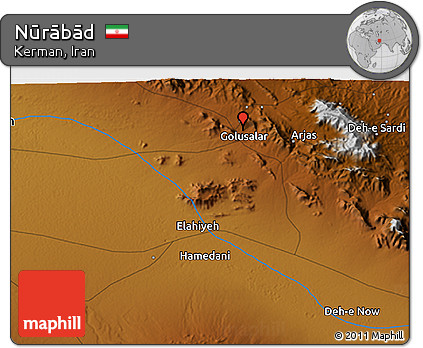 Physical 3D Map of Nūrābād