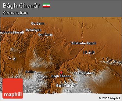 Physical 3D Map of Bāgh Chenār