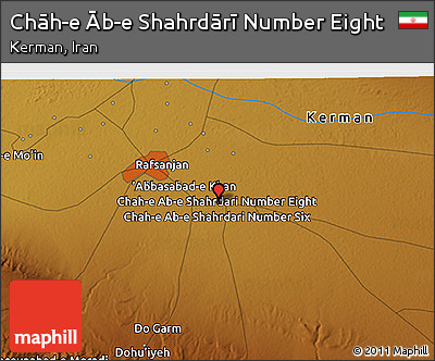Physical 3D Map of Chāh-e Āb-e Shahrdārī Number Eight