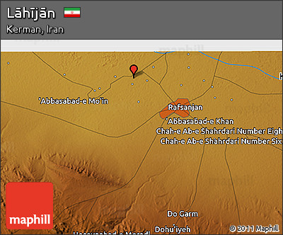 Physical 3D Map of Lāhījān
