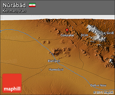Physical 3D Map of Nūrābād