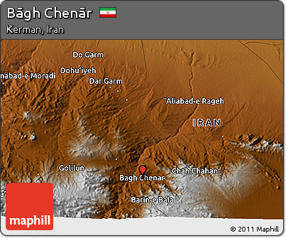 Physical 3D Map of Bāgh Chenār