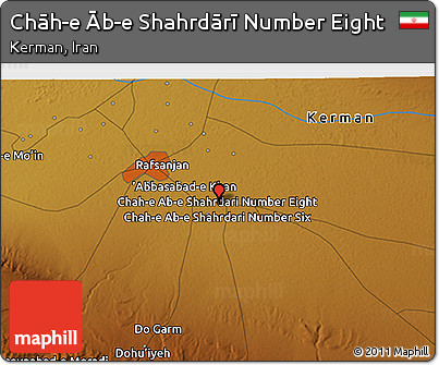 Physical 3D Map of Chāh-e Āb-e Shahrdārī Number Eight