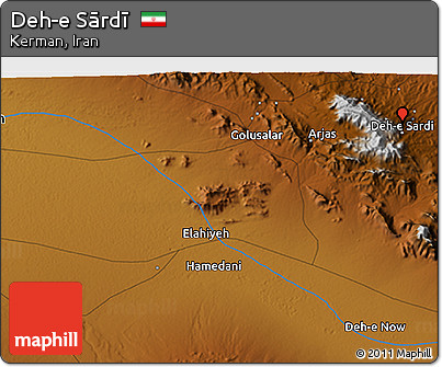 Physical 3D Map of Deh-e Sārdī