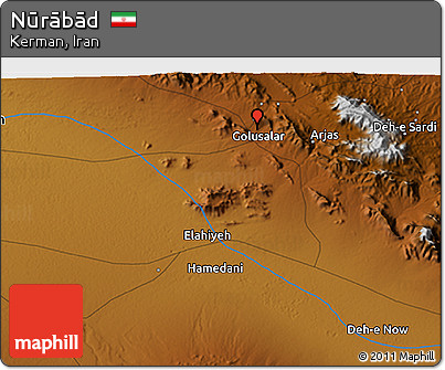 Physical 3D Map of Nūrābād