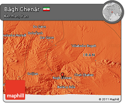 Political 3D Map of Bāgh Chenār