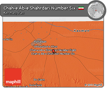 Political 3D Map of Chāh-e Āb-e Shahrdārī Number Six